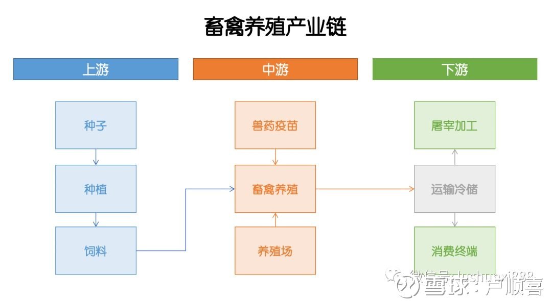 畜禽养殖业是农业的重要组成部分,位于全产业链的中间环节;其上游是农