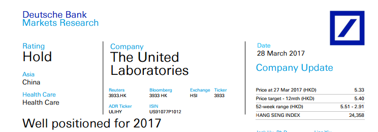 智通財經(jīng)獲悉，德銀發(fā)表研報表示，聯(lián)邦制藥(03933)去年下半年的銷售及核心利潤分別為36億及3700萬港元，同比分別下滑2%/51%。銷售和利潤下滑主要是由于6-APA定價差，及內(nèi)蒙古設(shè)備利用率較低。德銀予聯(lián)邦制藥“持有”評級，將其目標(biāo)價5港元上調(diào)至5.4港元。