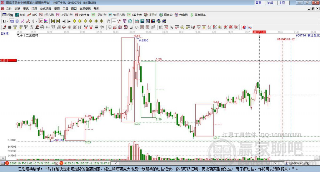 600796錢江生化贏家十二宮工具