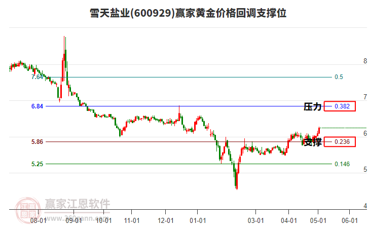 600929雪天鹽業(yè)黃金價格回調(diào)支撐位工具