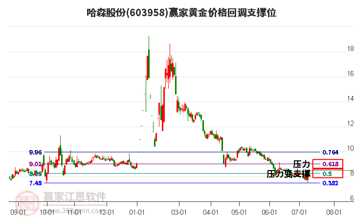 603958哈森股份黄金价格回调支撑位工具