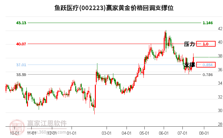 002223鱼跃医疗黄金价格回调支撑位工具