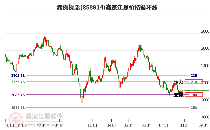 猪肉概念江恩价格循环线工具