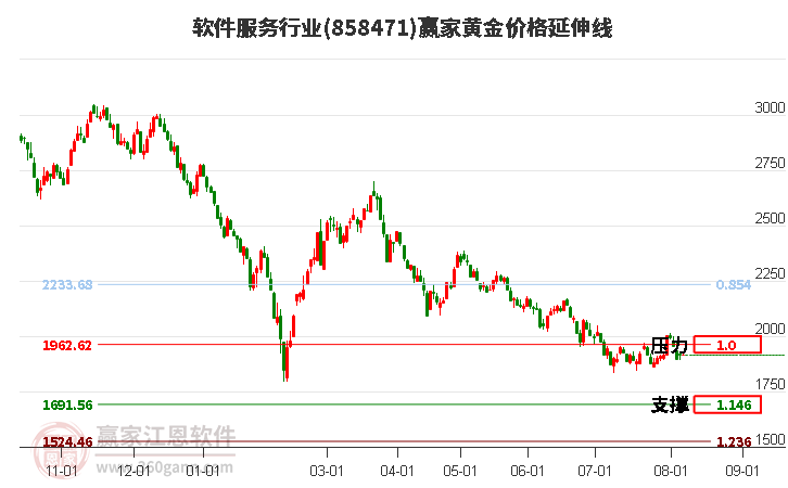 软件服务行业黄金价格延伸线工具