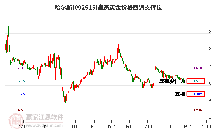 002615哈尔斯黄金价格回调支撑位工具