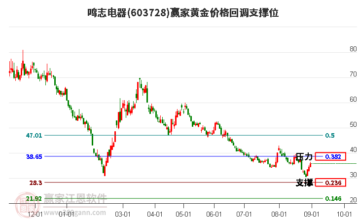 603728鸣志电器黄金价格回调支撑位工具