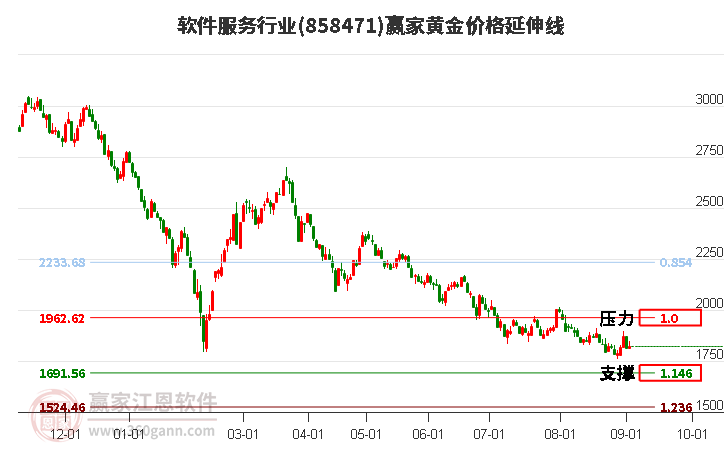 软件服务行业黄金价格延伸线工具