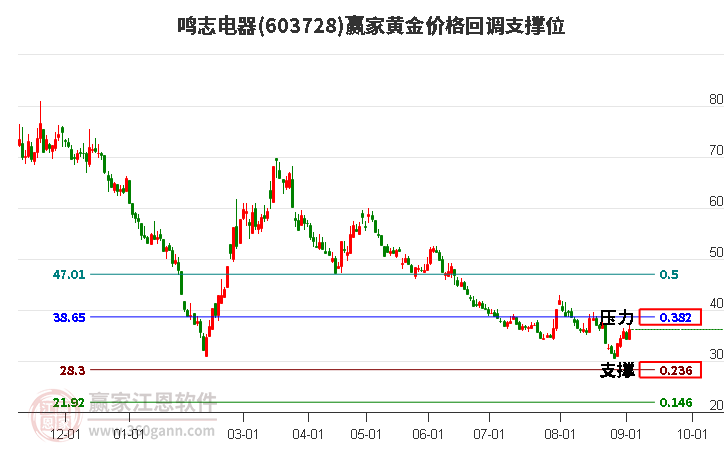 603728鸣志电器黄金价格回调支撑位工具