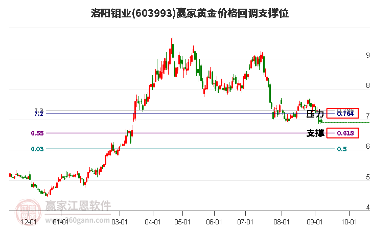 603993洛阳钼业黄金价格回调支撑位工具