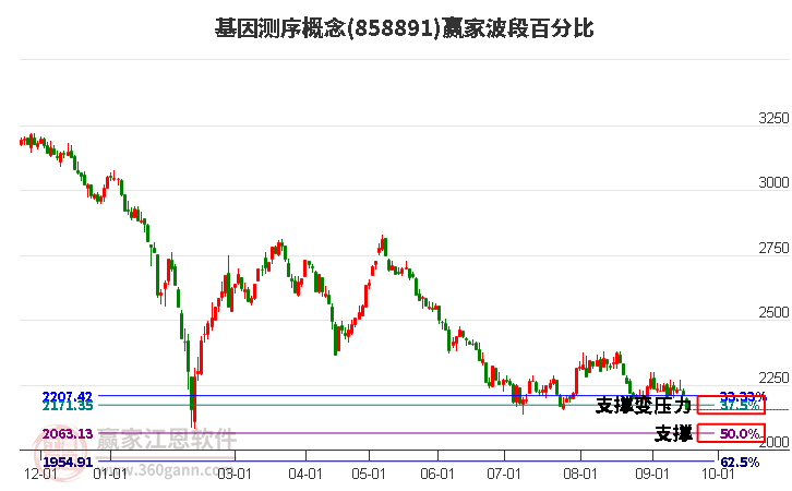 基因测序概念波段百分比工具