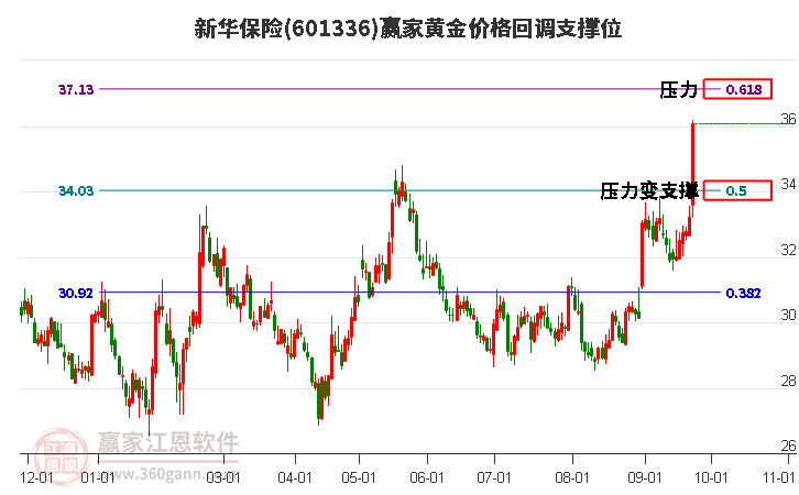 601336新华保险黄金价格回调支撑位工具