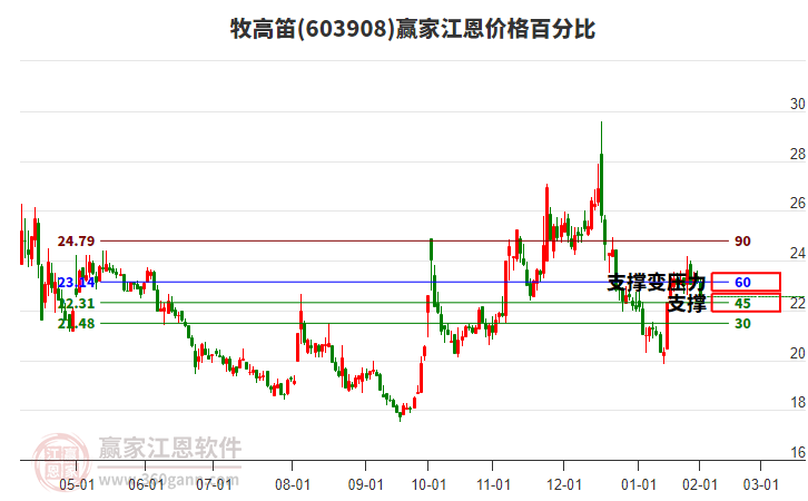 603908牧高笛江恩價格百分比工具