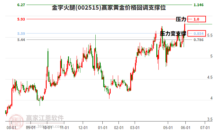 002515金字火腿黃金價格回調支撐位工具