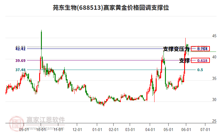 688513苑東生物黃金價(jià)格回調(diào)支撐位工具