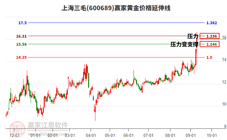 600689上海三毛黃金價格延伸線工具