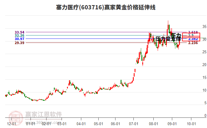603716塞力醫(yī)療黃金價(jià)格延伸線工具
