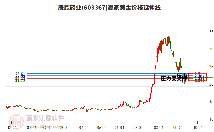 603367辰欣藥業(yè)黃金價(jià)格延伸線工具