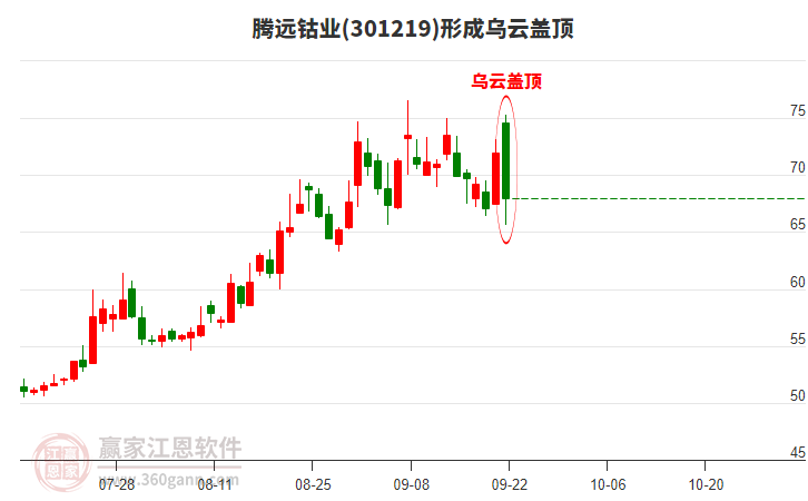 騰遠(yuǎn)鈷業(yè)(301219)形成烏云蓋頂形態(tài)