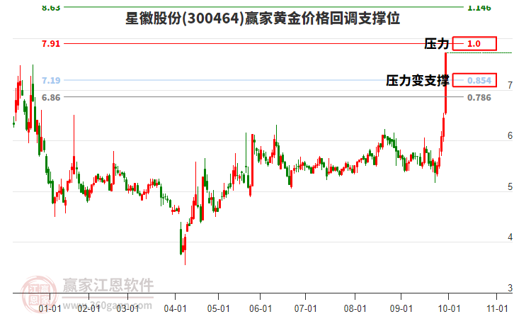 300464星徽股份黃金價格回調(diào)支撐位工具