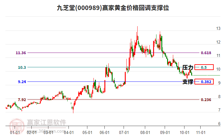 000989九芝堂黃金價格回調(diào)支撐位工具