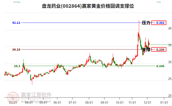 002864盤龍藥業(yè)黃金價(jià)格回調(diào)支撐位工具