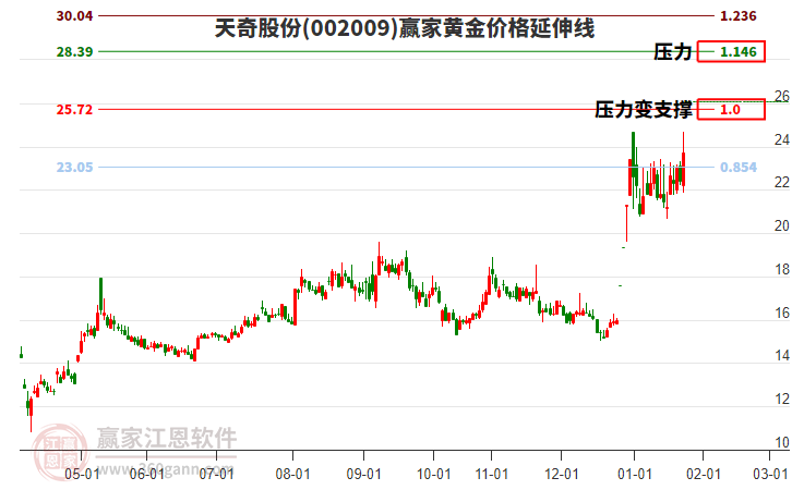 002009天奇股份黃金價(jià)格延伸線工具