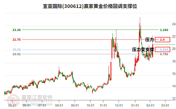 300612宣亞國際黃金價格回調支撐位工具