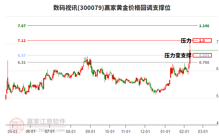 300079數(shù)碼視訊黃金價(jià)格回調(diào)支撐位工具