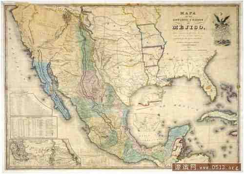 1847年的墨西哥地图