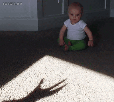 宝宝被影子吓到了