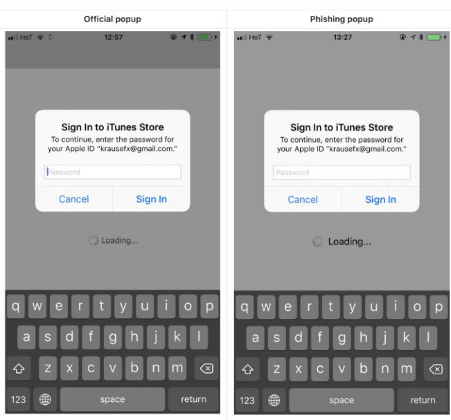 這里有兩個 iOS 彈窗，你能看出哪個是用來釣魚的么？