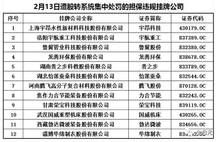 一天处罚12家 新三板涌现违规担保监管潮