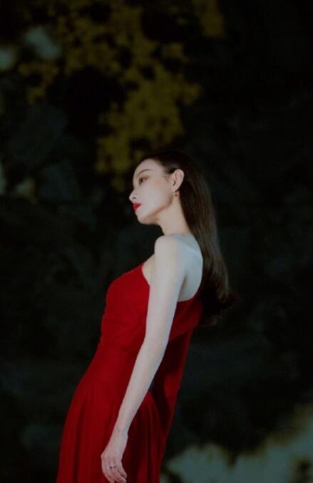 倪妮中国红礼服图片