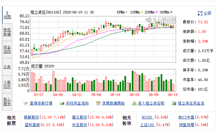 恒立液压(601100)融资融券信息(06-15)