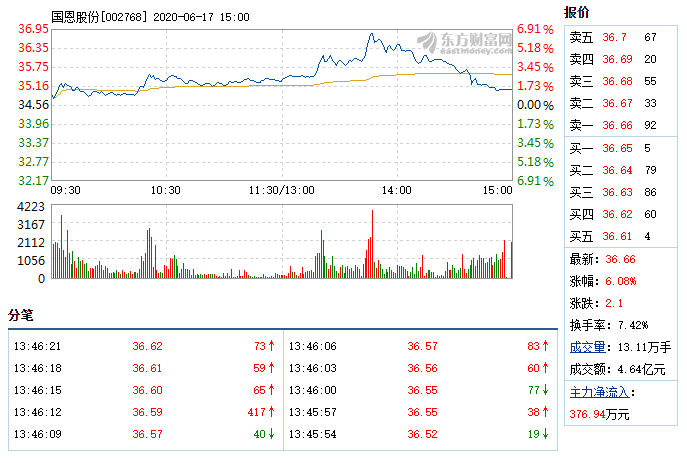 国恩股份6月17日快速上涨.png