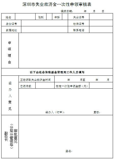 深圳失業(yè)救濟金一次性審核表.jpg 深圳失業(yè)救濟金一次性審核表.jpg