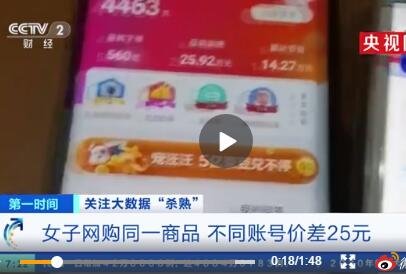 女子網(wǎng)購(gòu)商品高級(jí)賬號(hào)反而更貴.jpg