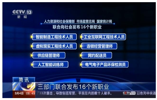 三部門發(fā)布16個新職業(yè)