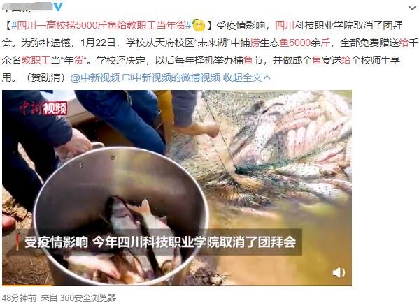 四川一高校撈5000斤魚給教職工當年貨.jpg 四川一高校撈5000斤魚給教職工當年貨.jpg