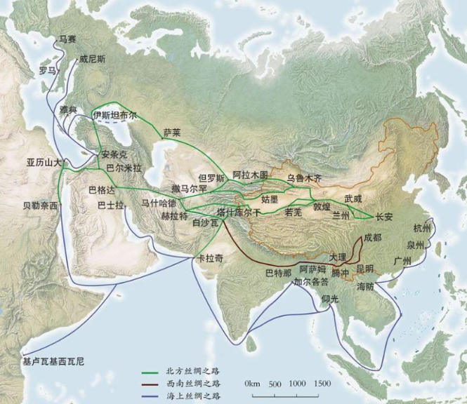 丝绸之路经过的国家有哪些,丝绸之路的地位如何