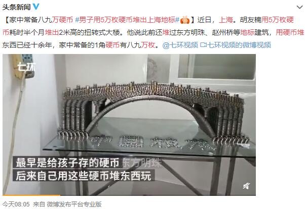 男子用5萬枚硬幣堆出上海地標(biāo).jpg 男子用5萬枚硬幣堆出上海地標(biāo).jpg