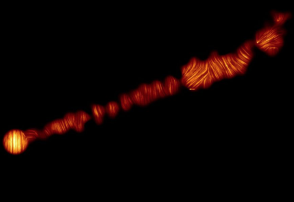 M87星系中偏振光的射流.png