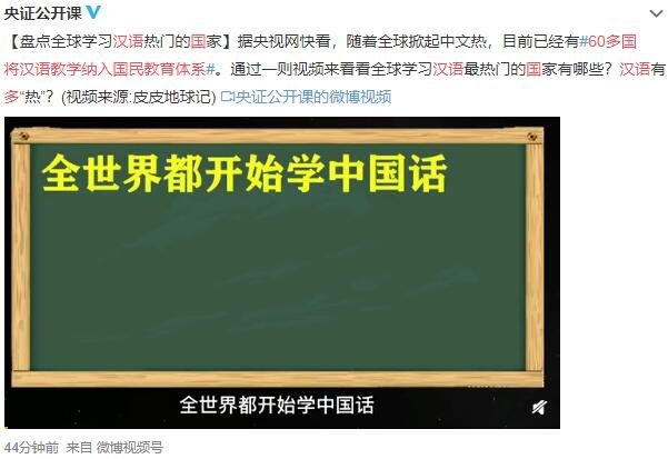 60多国将汉语教学纳入国民教育体系有哪些国家学中文，中文是世界上第几大语言