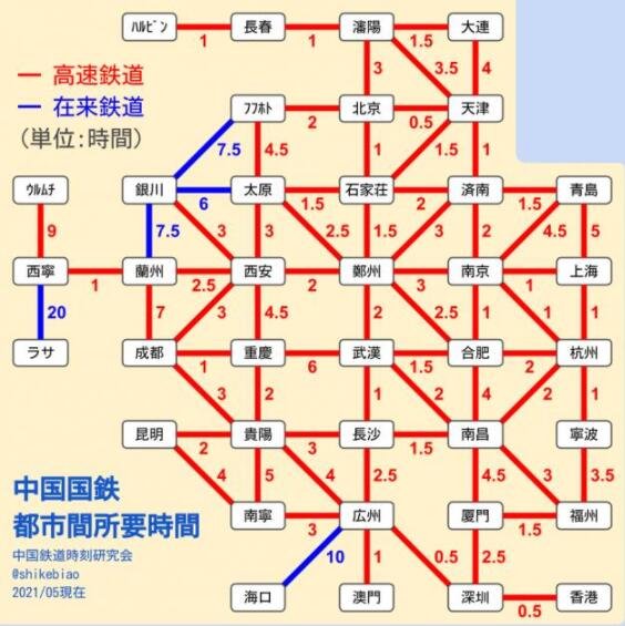 来的中国高铁时刻图走红,中国高铁时刻表