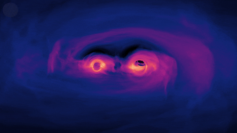根据脉冲星计时阵列实验数据 寻找来自超大质量黑洞的神秘引力波.gif