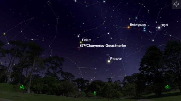 这张天空图显示了 67P 彗星在夜空中的位置，如当地时间 2021 年 11 月 12 日晚上 11点30 从纽约市所见.jpg