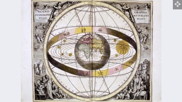 地心模型由克劳迪乌斯·托勒密（也称为托勒密）在他的专着《天文学》中加以完善.jpg