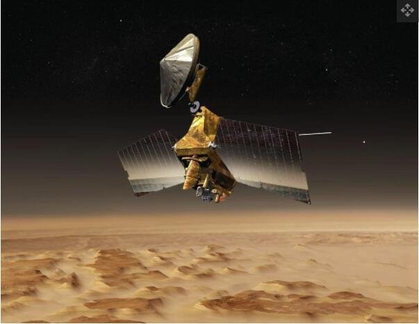 美国宇航局火星勘测轨道器在红色星球轨道上的艺术家插图.jpg