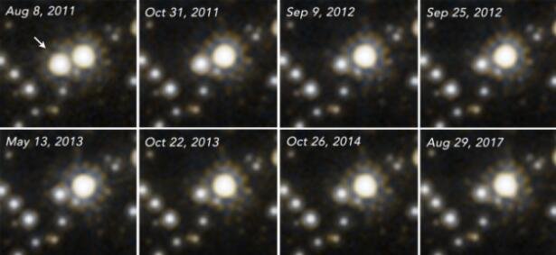 在上述系列图像中，您可以看到目标恒星的亮度和视位置如何随时间变化.jpg