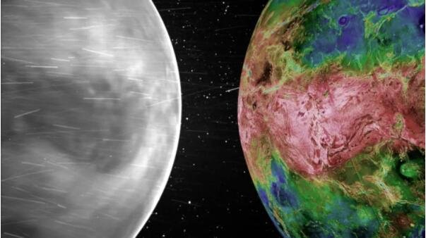 帕克太阳探测器（左）和麦哲伦任务（右）观察到的金星表面的并排比较。两个图像中的表面特征匹配.jpg
